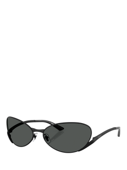 Versace VE2285 Unisex Oval Sunglasses, Black/Grey