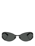 Versace VE2285 Unisex Oval Sunglasses, Black/Grey