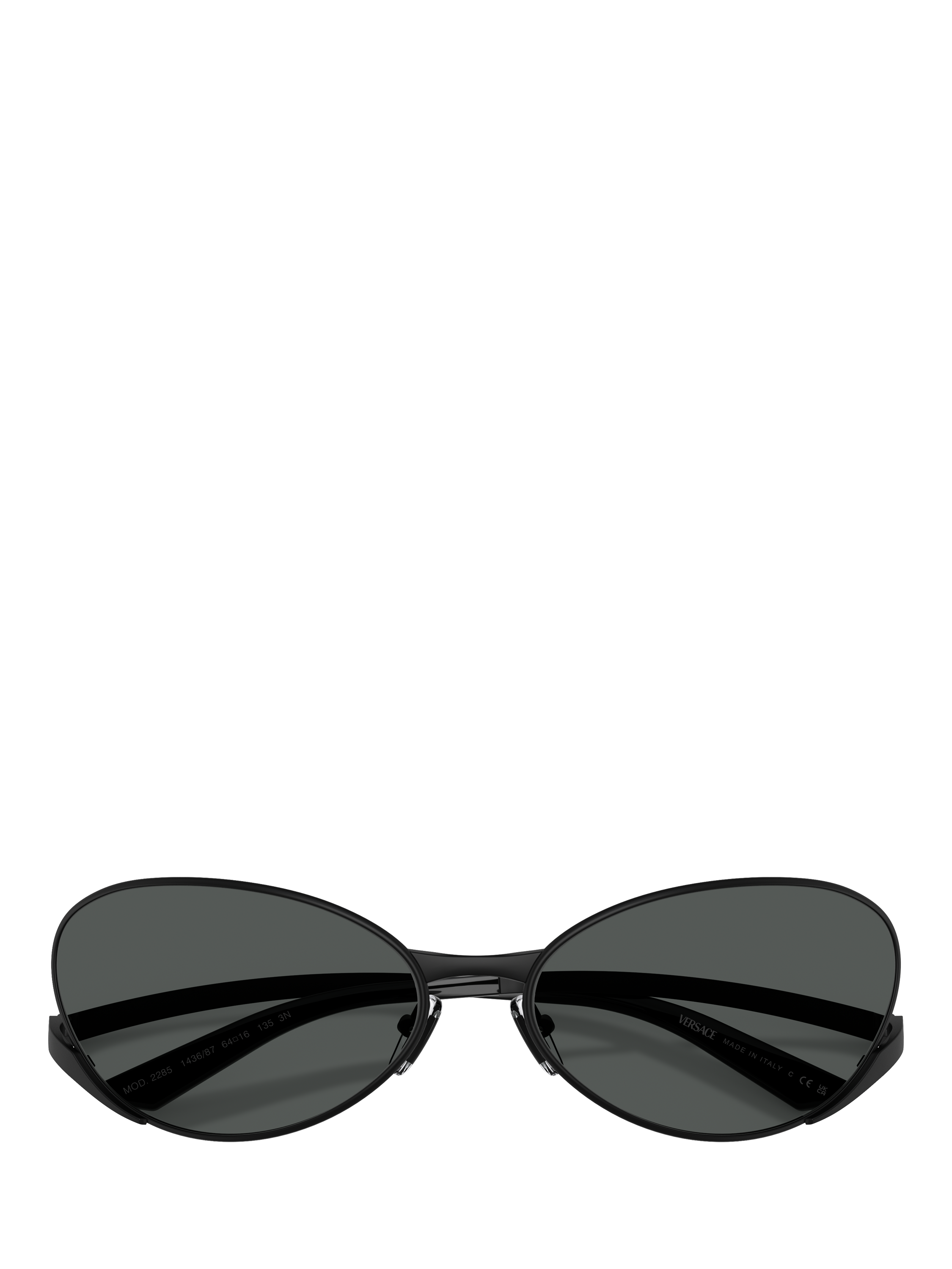Product image 5 of 5, which shows Versace VE2285 Unisex Oval Sunglasses, Black/Grey