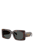 Versace VE4496U Women's Signature Square Sunglasses, Tortoise/Grey