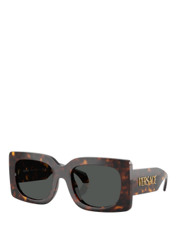 Versace VE4496U Women's Signature Square Sunglasses, Tortoise/Grey, Tortoise/Grey