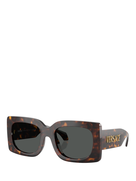 Versace VE4496U Women's Signature Square Sunglasses, Tortoise/Grey, Tortoise/Grey