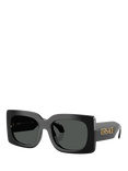 Versace VE4496 Women's Square Sunglasses, Black/Grey