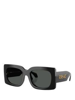 Versace VE4496 Women's Square Sunglasses, Black/Grey, Black/Grey