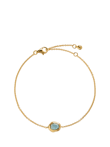 Monica Vinader Odyssey Gemstone Bracelet, Gold/Aquamarine