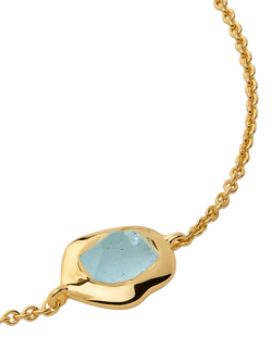 Monica Vinader Odyssey Gemstone Bracelet - view 2, Gold/Aquamarine