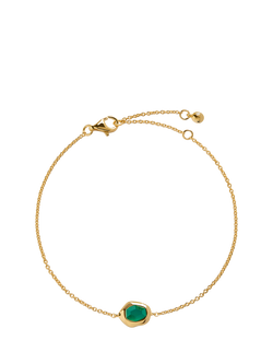 Monica Vinader Odyssey Gemstone Bracelet, Gold/Green Onyx