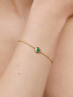 Monica Vinader Odyssey Gemstone Bracelet - view 2, Gold/Green Onyx