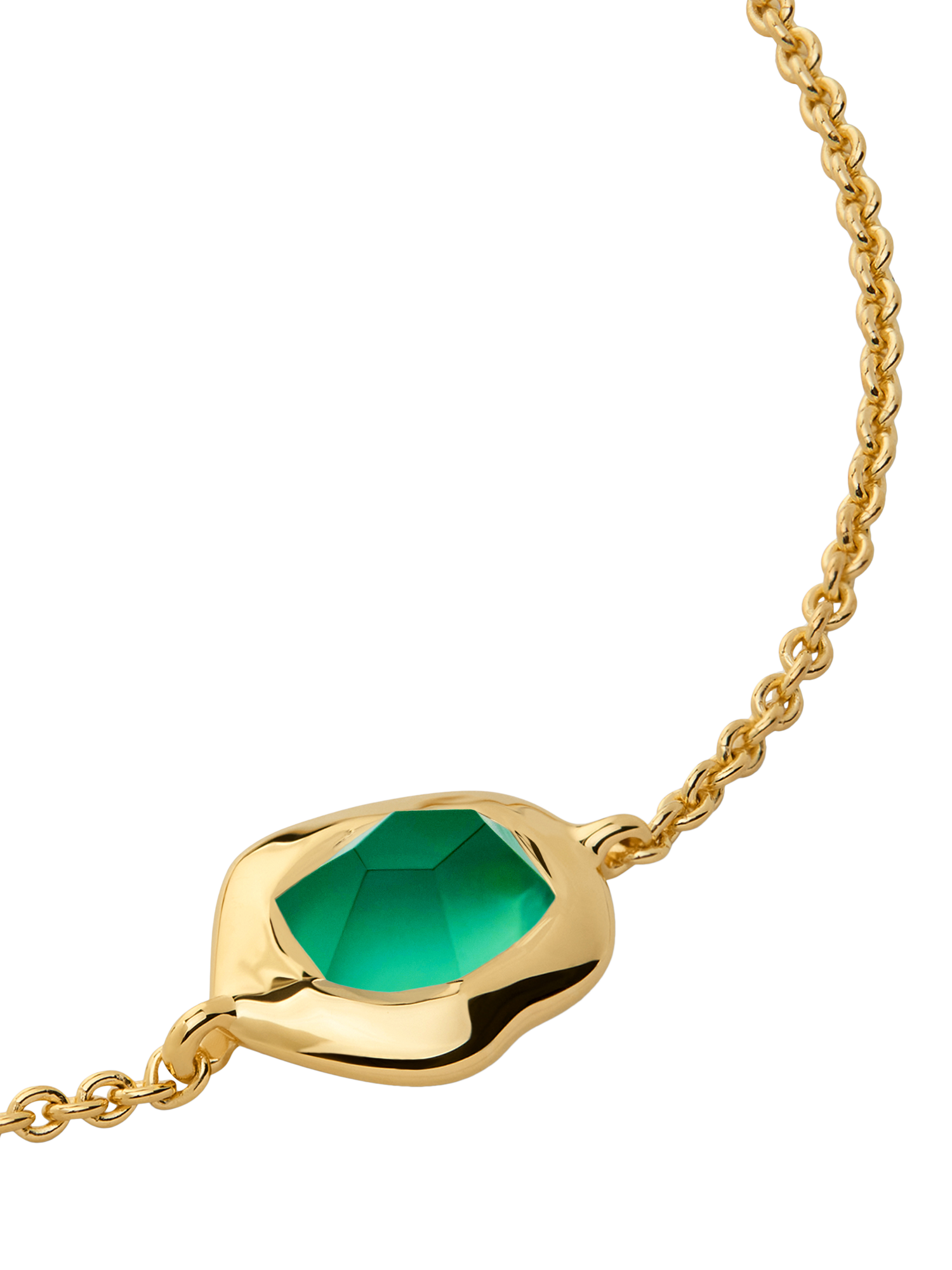 Product image 3 of 5, which shows Monica Vinader Odyssey Gemstone Bracelet, Green Onyx/Gold