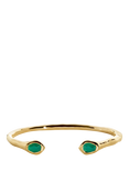 Monica Vinader Odyssey Open Cuff, Gold/Green Onyx
