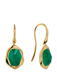 Monica Vinader Odyssey Gemstone Drop Earrings, Gold/Green Onyx