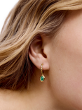 Monica Vinader Odyssey Huggie Earrings, Gold/Green Onyx