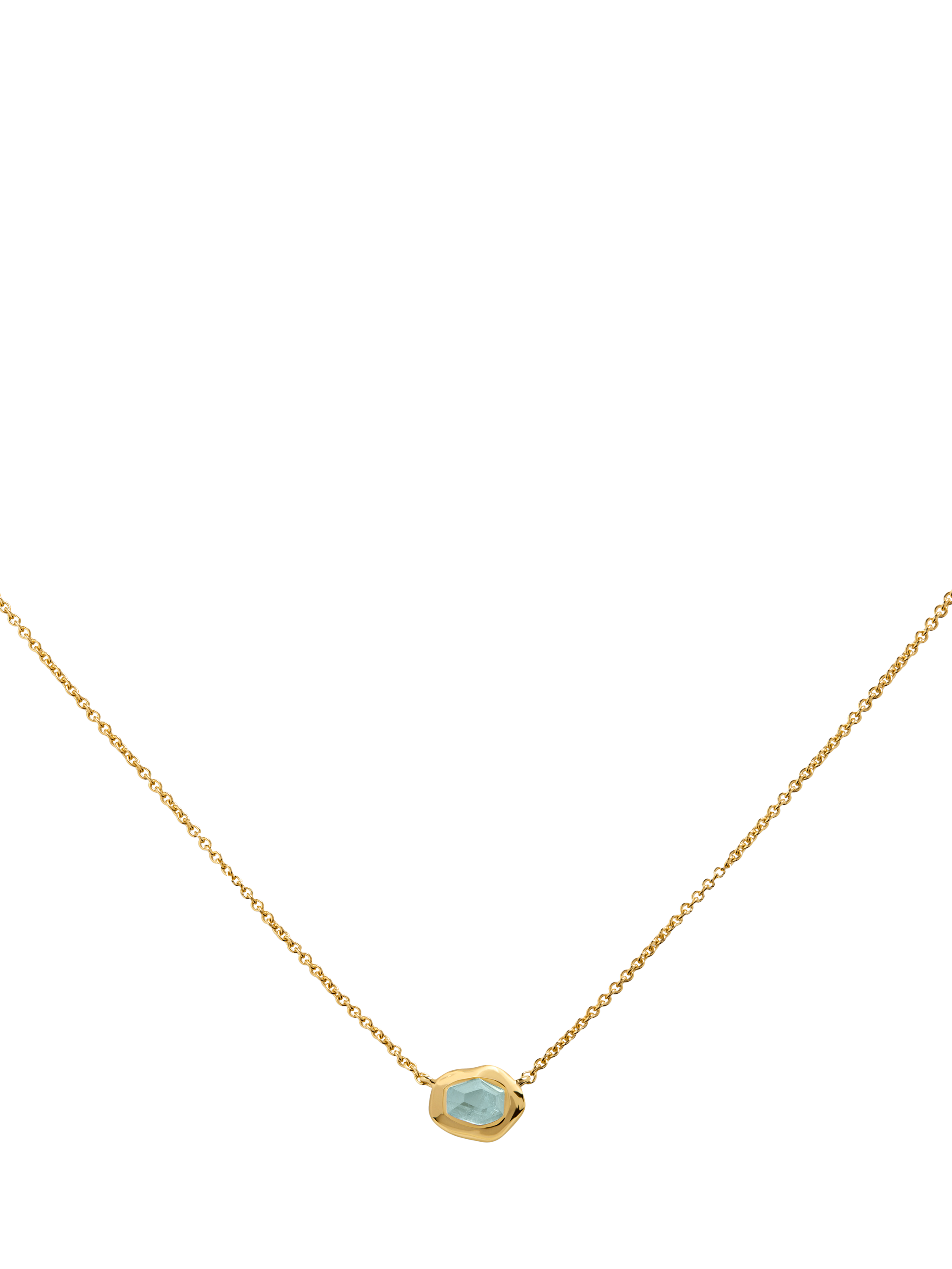 Product image 1 of 5, which shows Monica Vinader Odyssey Gemstone Chain Necklace, Gold/Aquamarine