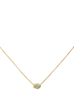 Monica Vinader Odyssey Gemstone Chain Necklace, Gold/Aquamarine