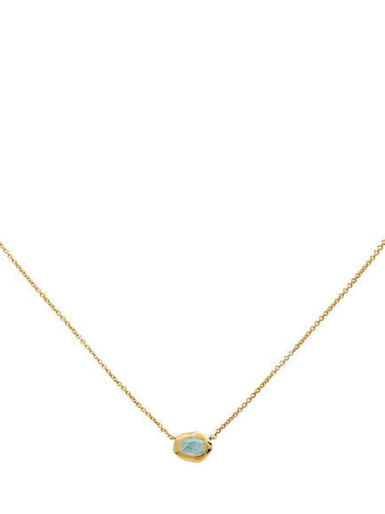 Monica Vinader Odyssey Gemstone Chain Necklace, Gold/Aquamarine