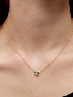 Monica Vinader Odyssey Gemstone Chain Necklace - view 2, Gold/Aquamarine