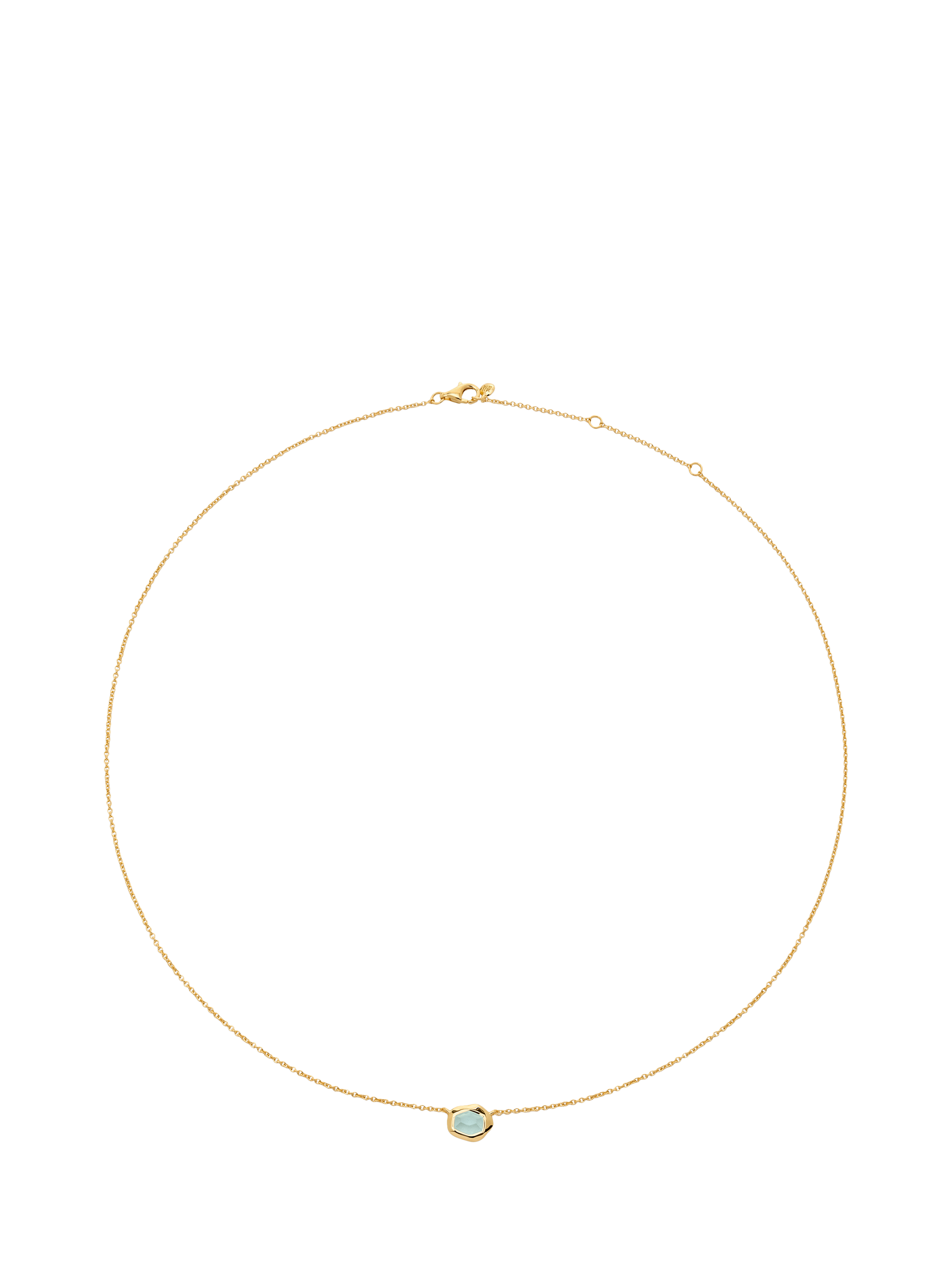 Product image 3 of 5, which shows Monica Vinader Odyssey Gemstone Chain Necklace, Gold/Aquamarine