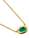 Monica Vinader Odyssey Gemstone Chain Necklace, Gold/Green Onyx