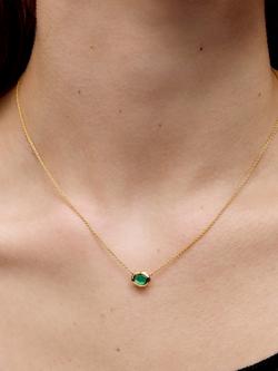 Monica Vinader Odyssey Gemstone Chain Necklace - view 2, Gold/Green Onyx