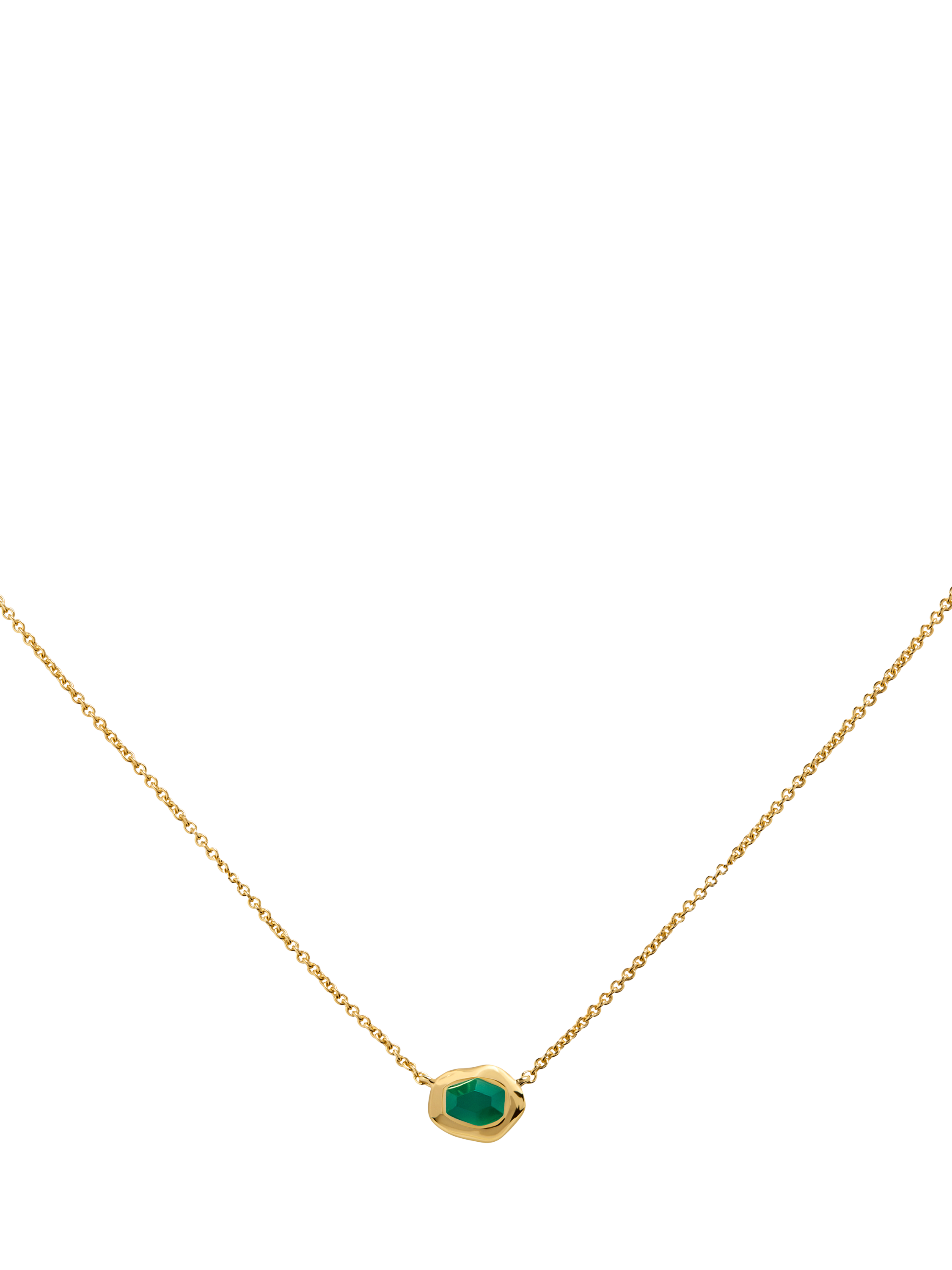 Product image 5 of 5, which shows Monica Vinader Odyssey Gemstone Chain Necklace, Gold/Green Onyx