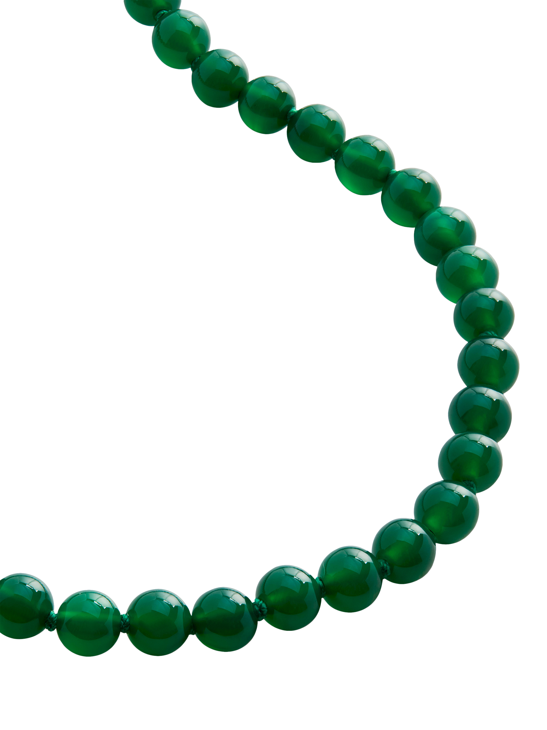 Product image 3 of 5, which shows Monica Vinader Bead Necklace, Green Onyx/Gold