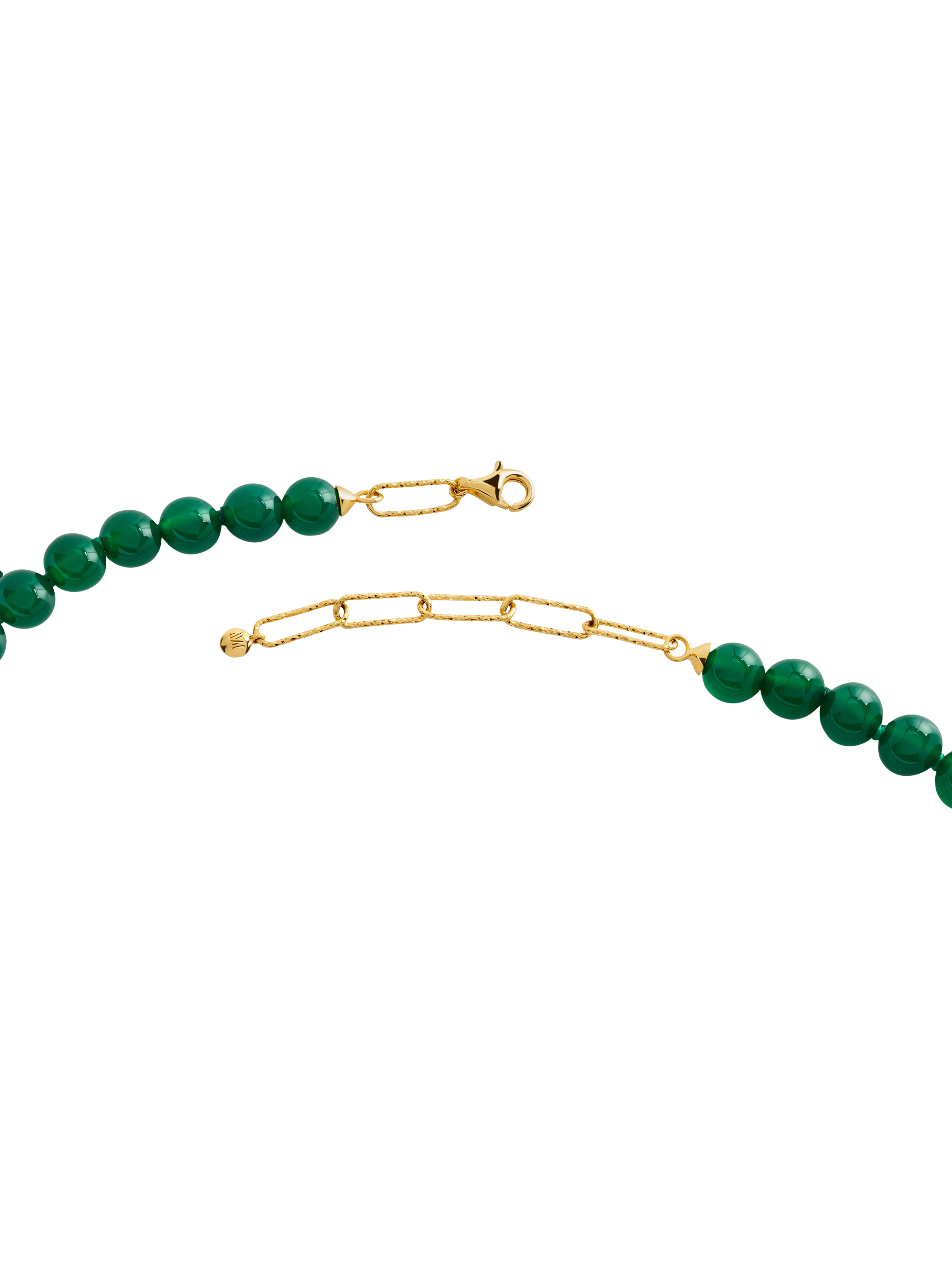 Product image 5 of 5, which shows Monica Vinader Bead Necklace, Green Onyx/Gold