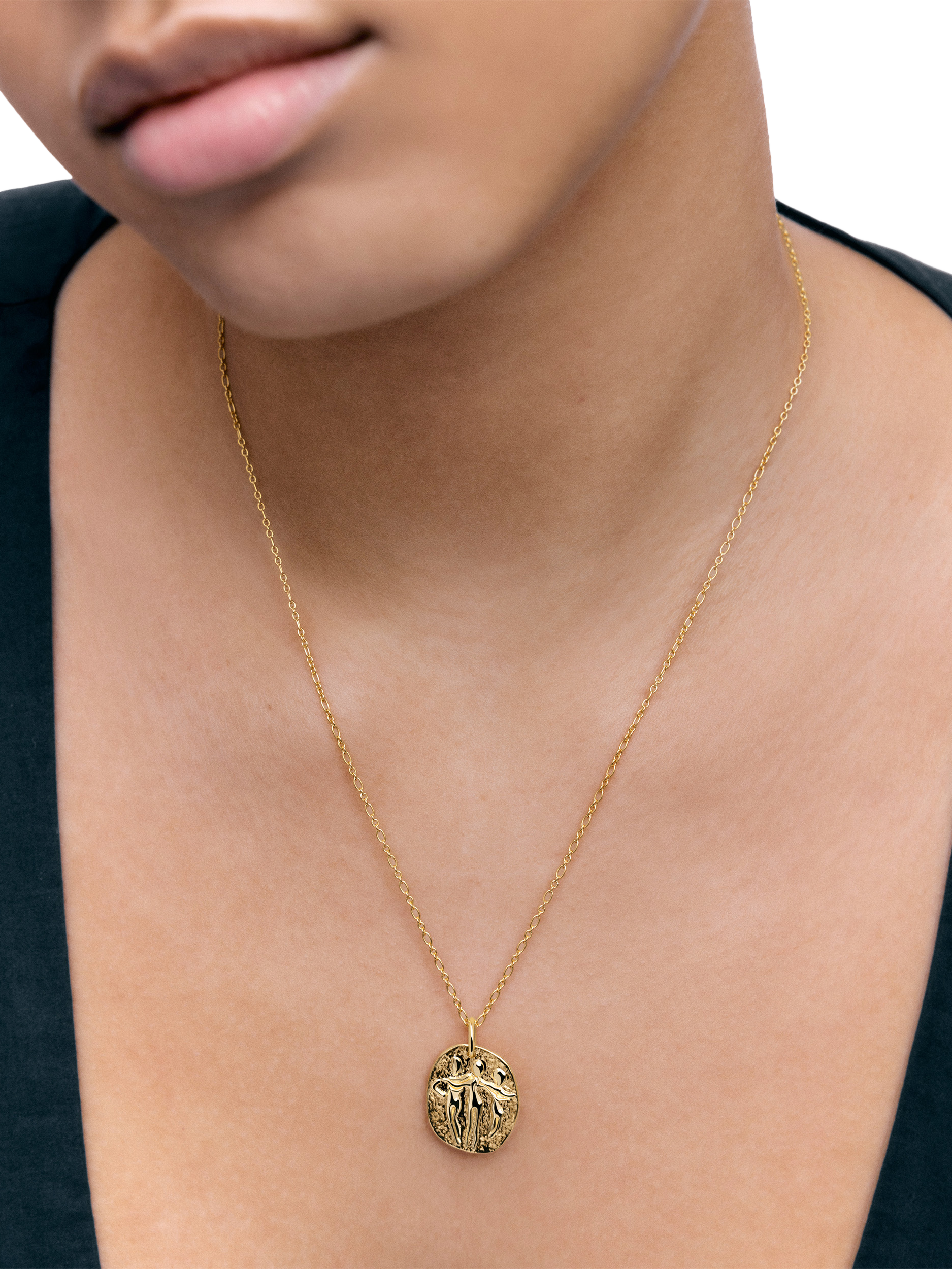 Product image 2 of 2, which shows Monica Vinader Sisterhood Pendant, Gold