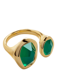 Monica Vinader Odyssey Open Ring, Green Onyx/Gold