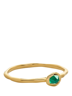 Monica Vinader Odyssey Gemstone Stacking Ring, Green Onyx/Gold, Gold/Green