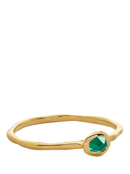 Monica Vinader Odyssey Gemstone Stacking Ring, Green Onyx/Gold, Gold/Green