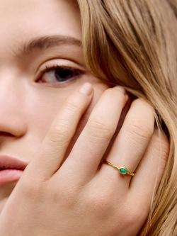 Monica Vinader Odyssey Gemstone Stacking Ring, Green Onyx/Gold - view 2, Gold/Green