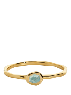 Monica Vinader Odyssey Gemstone Stacking Ring, Aquamarine/Gold, Gold/Blue