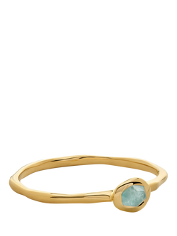 Monica Vinader Odyssey Gemstone Stacking Ring, Aquamarine/Gold - view 2, Gold/Blue