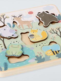 John Lewis Wooden Woodland Animal Sounds Puzzle - view 2, Multi