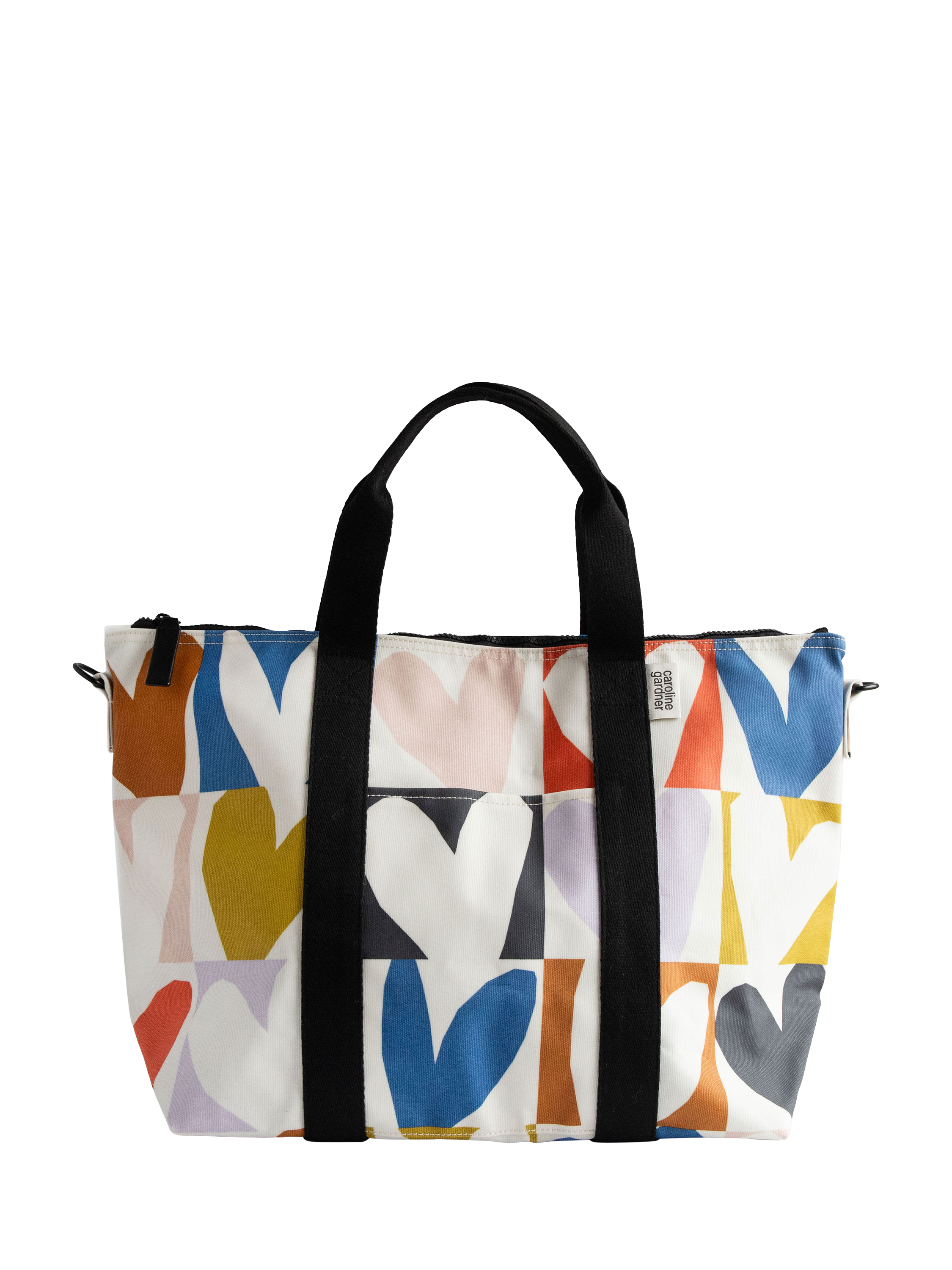 Product image 1 of 4, which shows Caroline Gardner Check Heart Weekend Bag, Multi