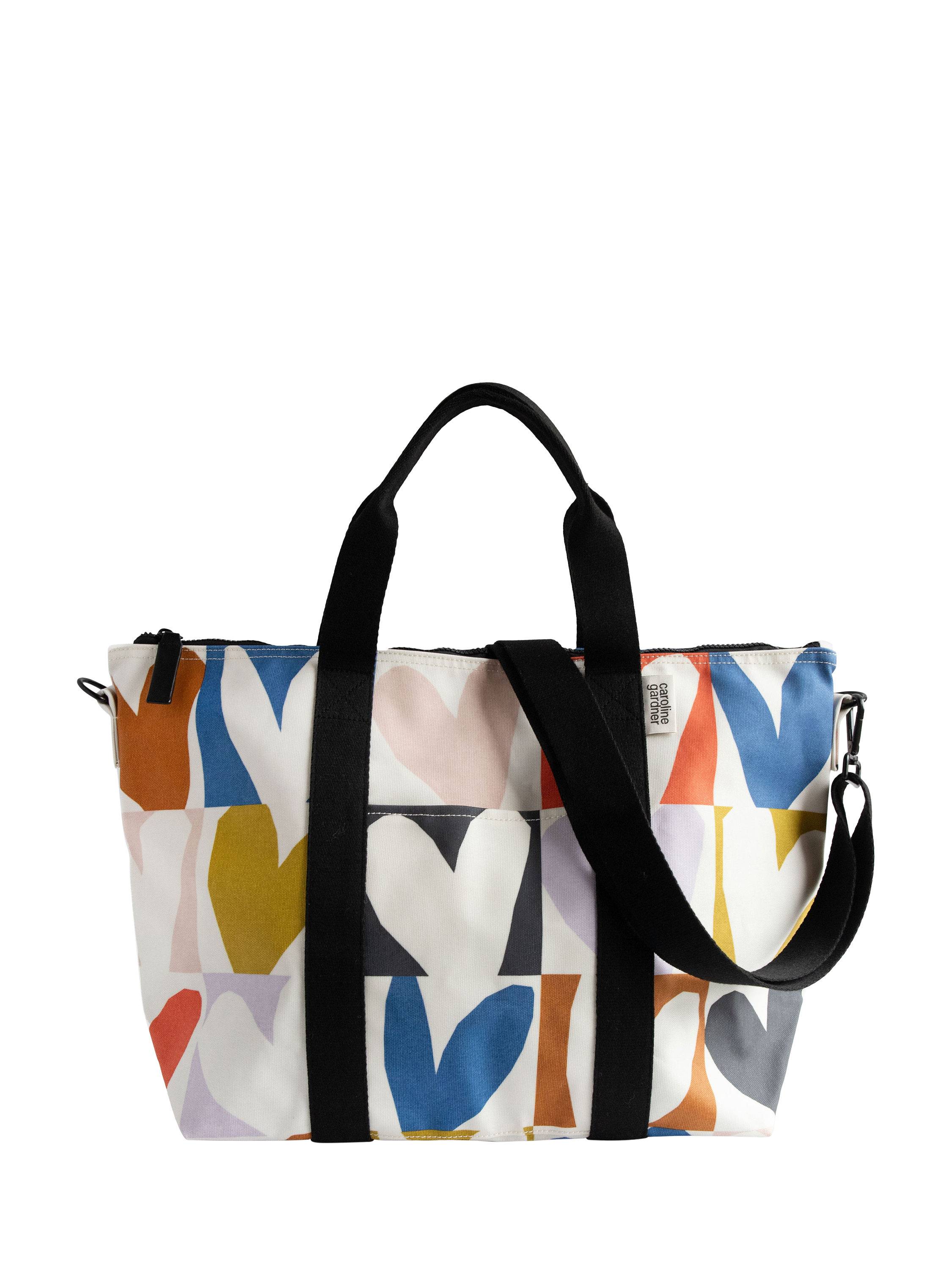 Product image 2 of 4, which shows Caroline Gardner Check Heart Weekend Bag, Multi
