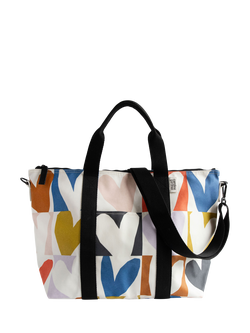 Caroline Gardner Check Heart Weekend Bag, Multi - view 2, Multi