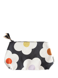 Caroline Gardner Flower Make Up Clutch Bag, Charcoal