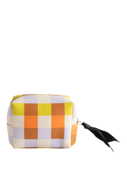 Caroline Gardner Check Cube Wash Bag, Multi, Multi