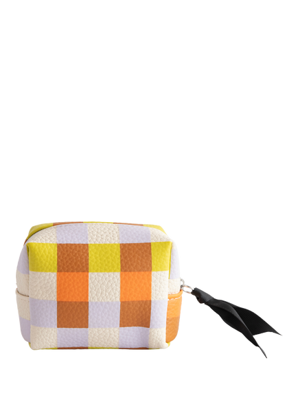Caroline Gardner Check Cube Wash Bag, Multi, Multi