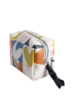 Caroline Gardner Check Heart Makeup Bag, Multi - view 2, Multi