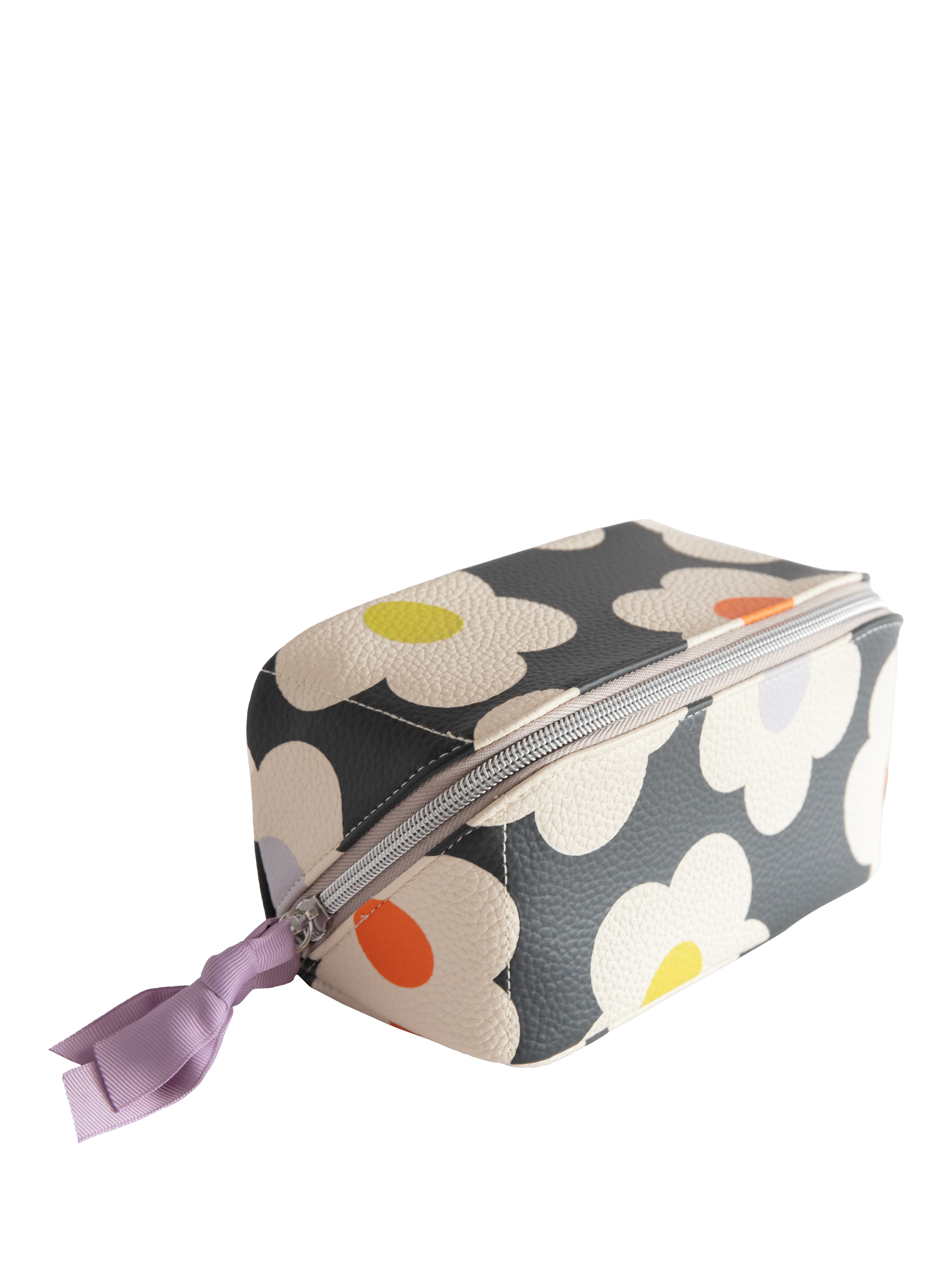Product image 2 of 4, which shows Caroline Gardner Flower Wash Bag, Charcoal