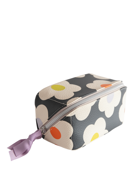 Caroline Gardner Flower Wash Bag, Charcoal - view 2, Charcoal