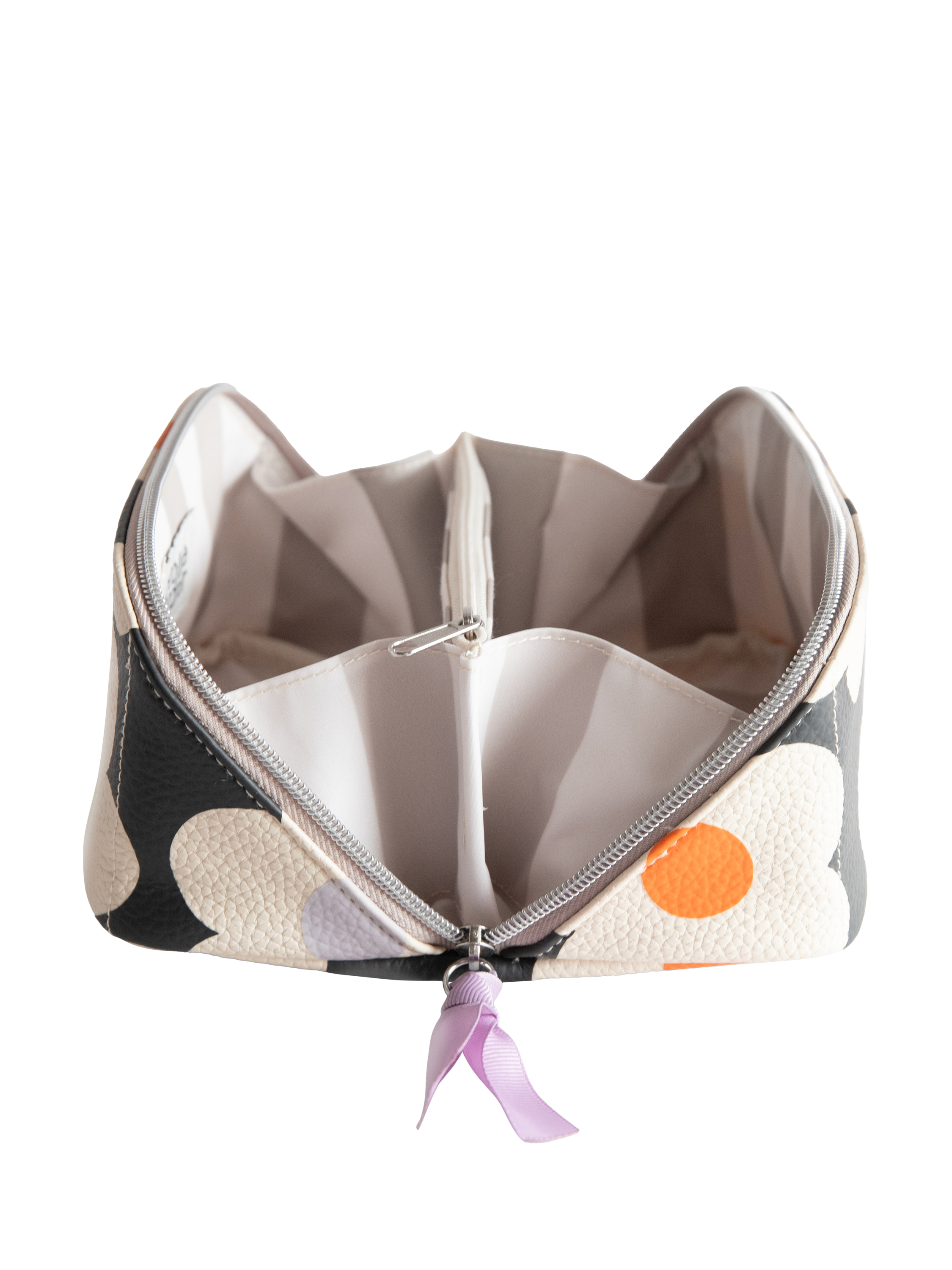 Product image 4 of 4, which shows Caroline Gardner Flower Wash Bag, Charcoal