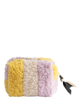 Caroline Gardner Stripe Borg Makeup Bag, Natural
