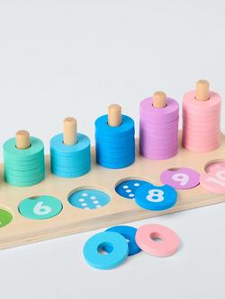 John Lewis Wooden Counting Stackers - view 2, Multi