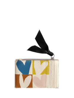 Caroline Gardner Check Heart Card Holder, Multi - view 2, Multi