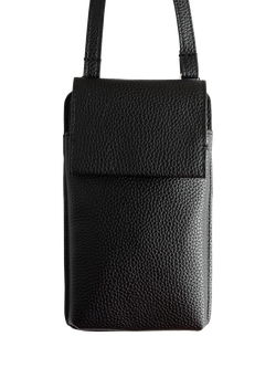 Caroline Gardner Faux Leather Phone Bag, Black - view 2, Black