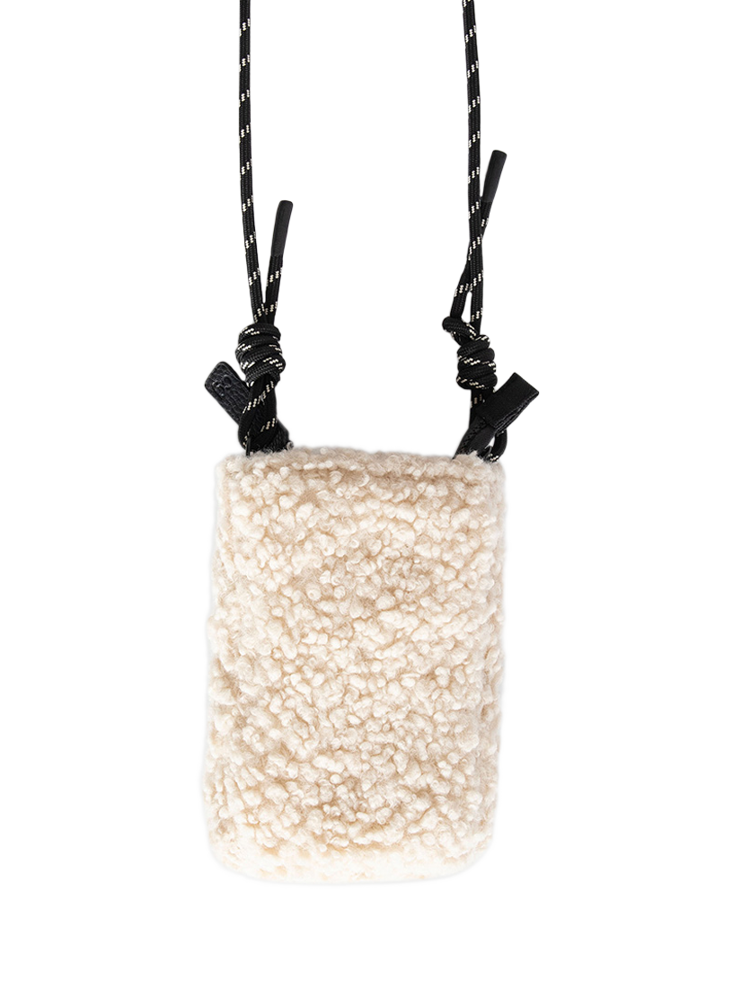Product image 1 of 2, which shows Caroline Gardner Borg Phone Bag, Natural