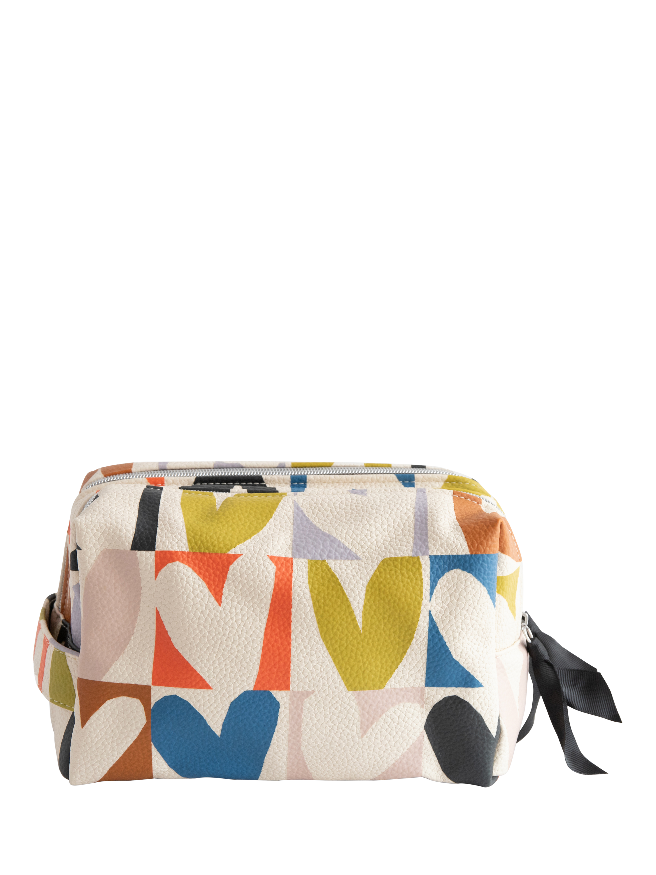 Caroline Gardner Check Heart Wash Bag, Multi